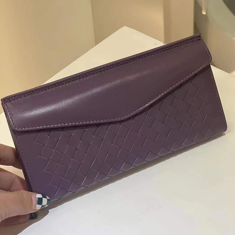 Woven Sheepskin Leather Wallet Womens Purse LH3253_6 Colors