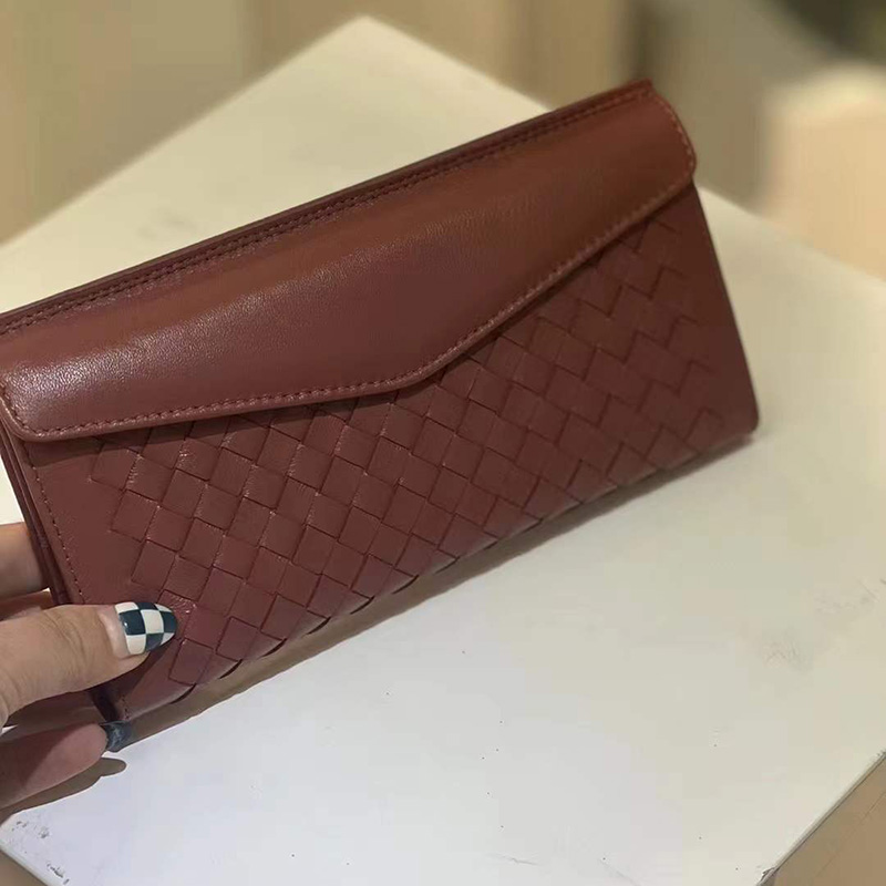 Woven Sheepskin Leather Wallet Womens Purse LH3253_6 Colors