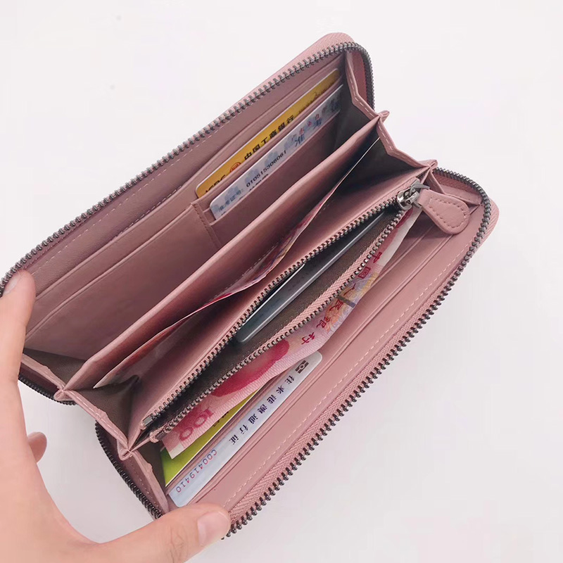 Woven Sheepskin Zip around Wallet LH2774_5 Colors